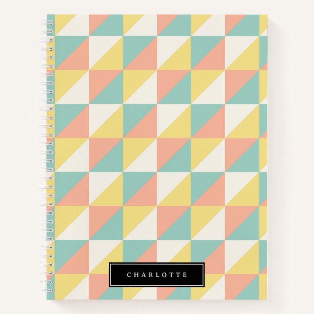 Name des Abstrakten Dreiecks mit farbiger Geometri Notizbuch (Vorderseite)