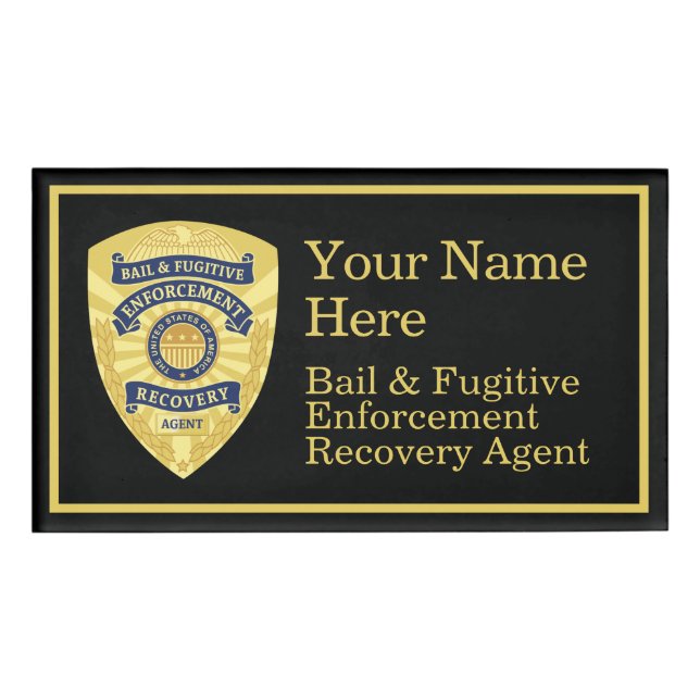 Name des AGENTEN BAIL & FUGITIVE ERHOLUNG Namenschild (Vorderseite)