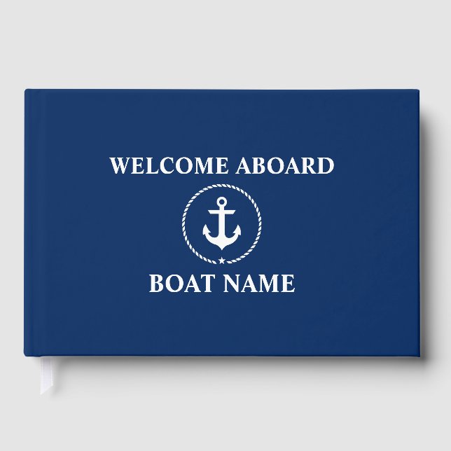 Name des Ankerboots Nautic Welcome Anchor Rope Gästebuch (Vorderseite)
