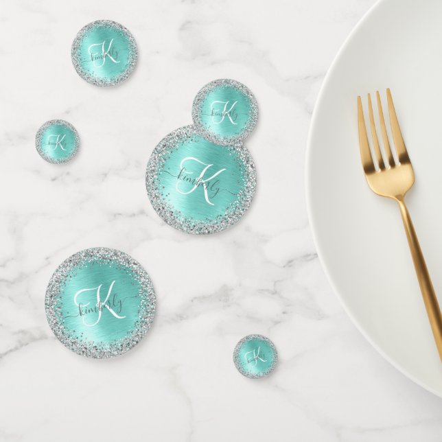 Name des aquamarin gebürsteten Metalls Silber Glit Konfetti (Gruppe)