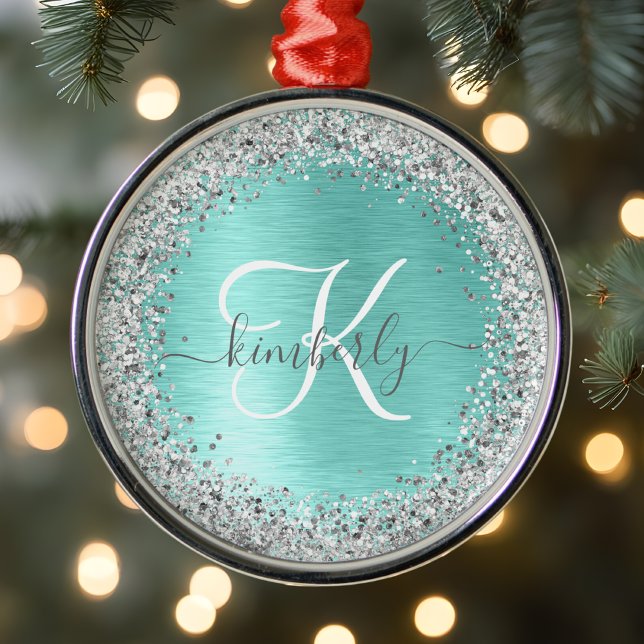 Name des aquamarin gebürsteten Metalls Silber Glit Ornament Aus Metall (Von Creator hochgeladen)