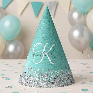 Name des aquamarin gebürsteten Metalls Silber Glit Partyhütchen