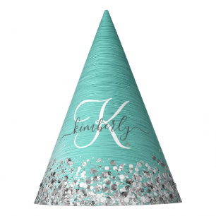 Name des aquamarin gebürsteten Metalls Silber Glit Partyhütchen