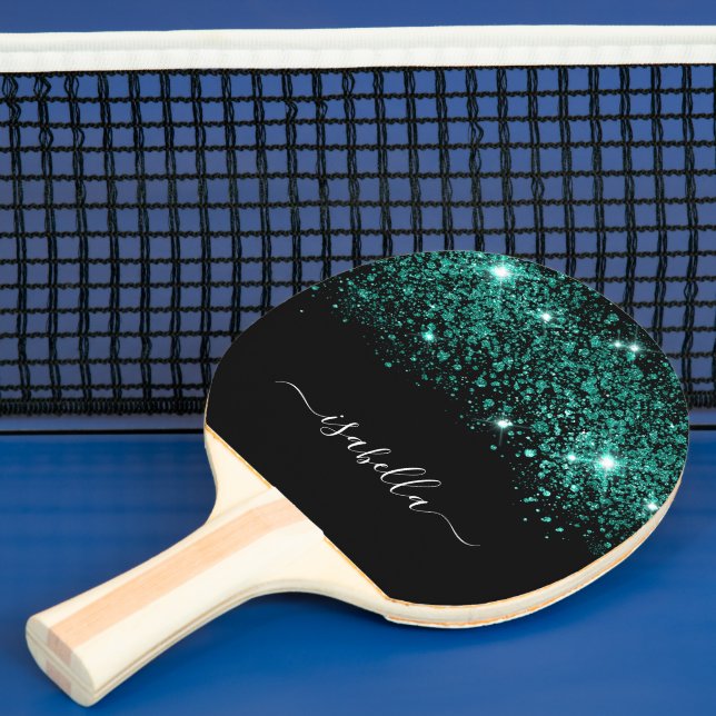 Name des aquamarinen Glitzer Tischtennis Schläger (InSitu)