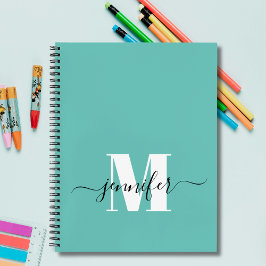 Name des aquamarinen Personalisierten Sketchbook M Notizbuch