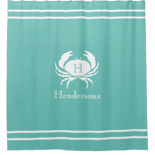 Name des Aquamarinen Weißkrebses Nautic Seafoam Duschvorhang