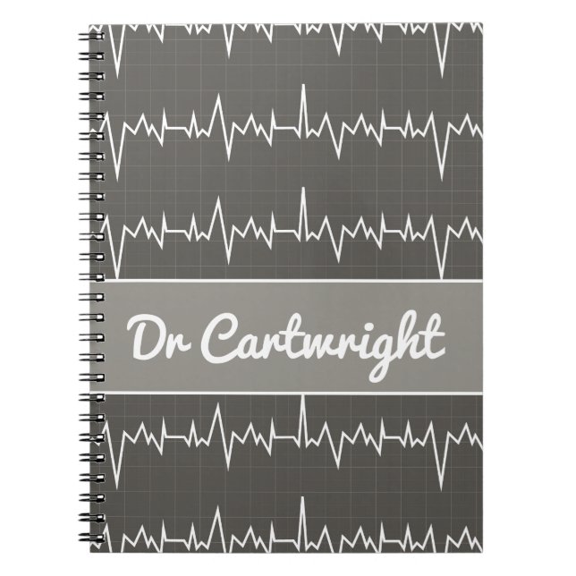 Name des Arztes Ekg EKG Medizinisches Herzgeschenk Notizblock (Vorderseite)