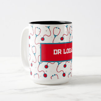 Name des Arztes für das Stethoskop Zweifarbige Tasse