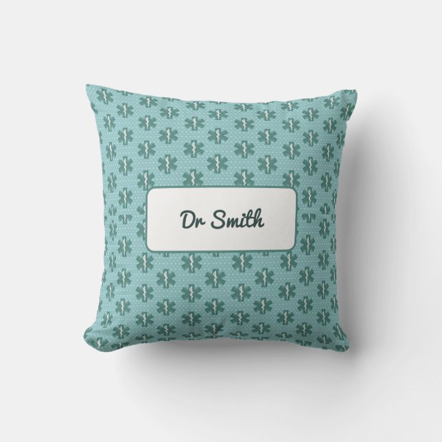 Name des Arztes Symbol Medizinisches Geschenk Kissen (Vorderseite)