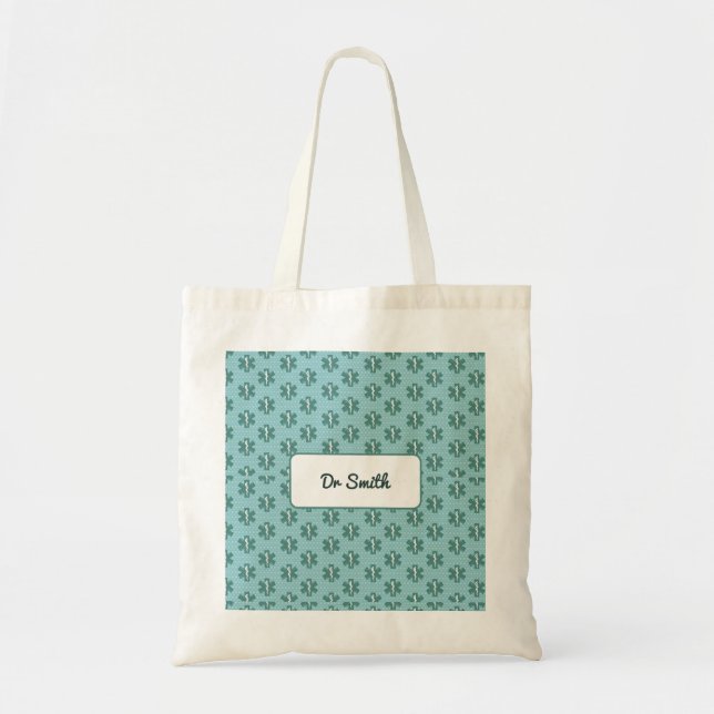 Name des Arztes Symbol Medizinisches Geschenk Tragetasche (Vorne)