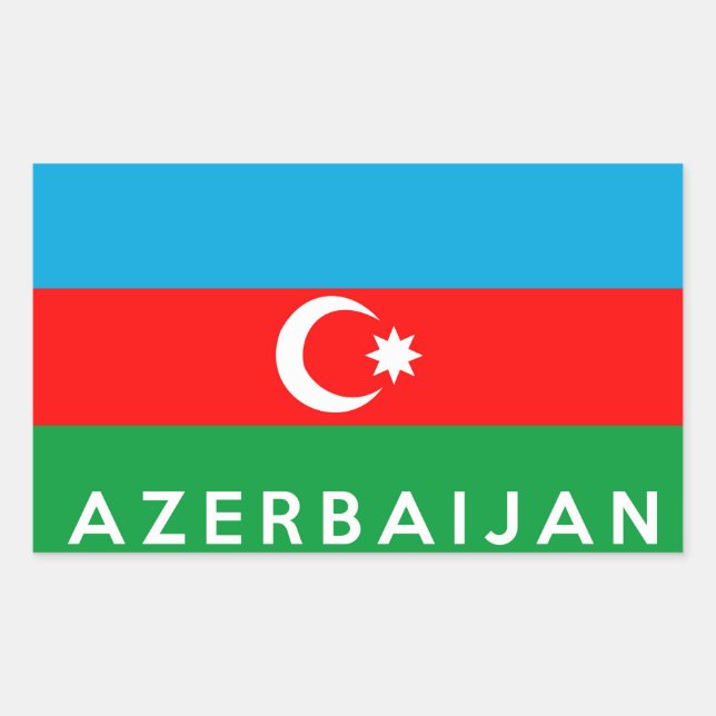 Name des azerbaidschanischen Flaggen Rechteckiger Aufkleber (Vorderseite)