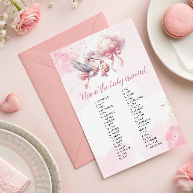 Name des Baby Animal Pink Stork Baby Showspiels (Von Creator hochgeladen)
