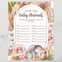 Name des Baby Animals Baby Shower Game