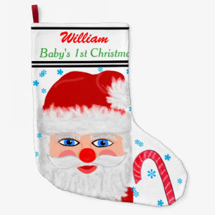 Name des Babys 1 Weihnachtsmann Großer Weihnachtsstrumpf