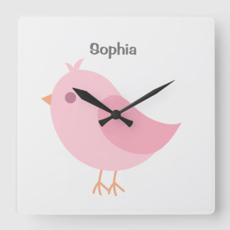 Name des Babys personalisiert, Kinderzimmer, Kinde Quadratische Wanduhr