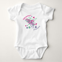 Name des Babys Pink Purpur Teal Formen Spieltermin