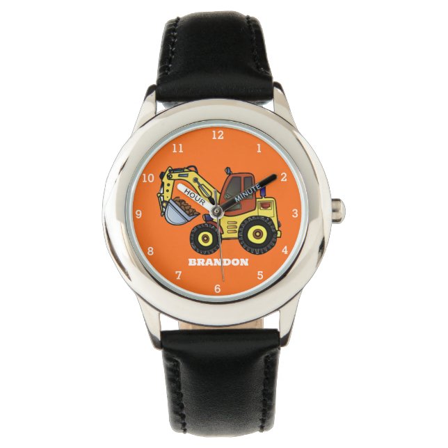 Name des Baggergrabens für Kinder Armbanduhr (Vorderseite)