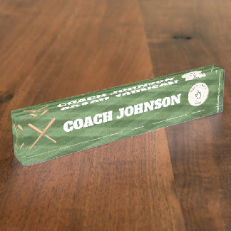 Name des Baseball-Coach-Schreibtisches Namensplakette