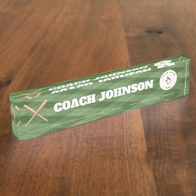 Name des Baseball-Coach-Schreibtisches Namensplakette (Seite)