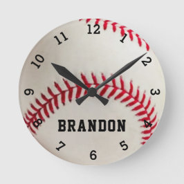 Name des Baseball-Players Personalisiert  Runde Wanduhr