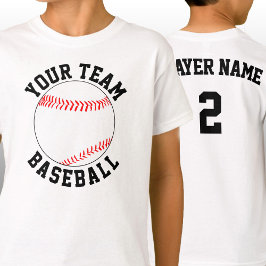 Name des Baseball-Teams, Player & Jersey-Nummer T-Shirt