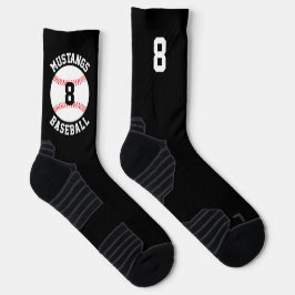 Name des Baseball-Teams und Jersey-Nummer des Play Socken