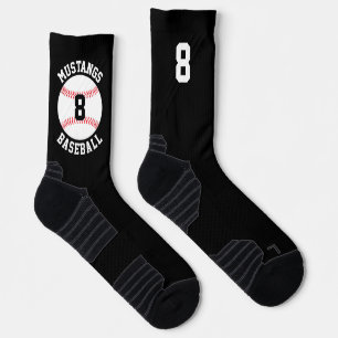 Name des Baseball-Teams und Jersey-Nummer des Play Socken