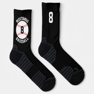 Name des Baseball-Teams und Jersey-Nummer des Play Socken