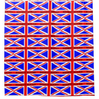 Name des Baseballhofs auf der Flagge Duschvorhang