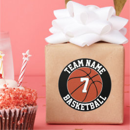 Name des Basketballteams und Nummer des Spielers Runder Aufkleber