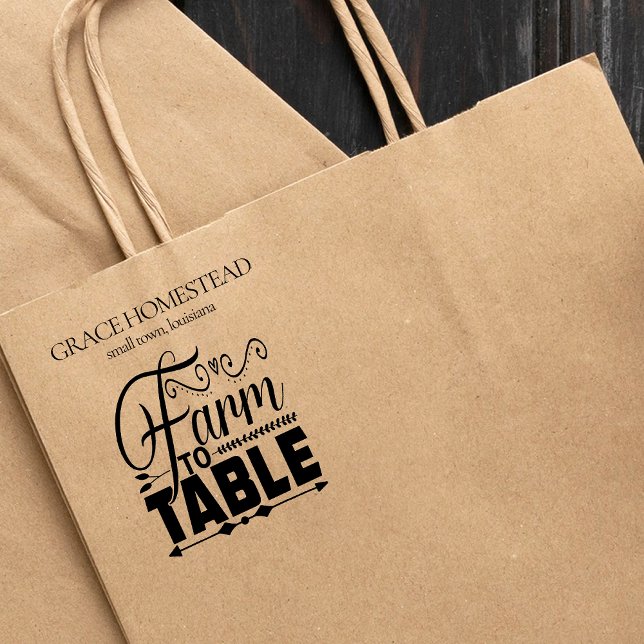 Name des Bauern "Bauernhof an Tisch" Gummistempel (Von Creator hochgeladen)