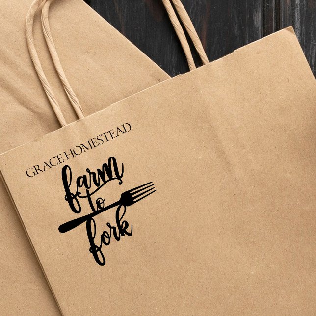 Name des Bauern "Bauernhof auf Gabel" Gummistempel (Von Creator hochgeladen)