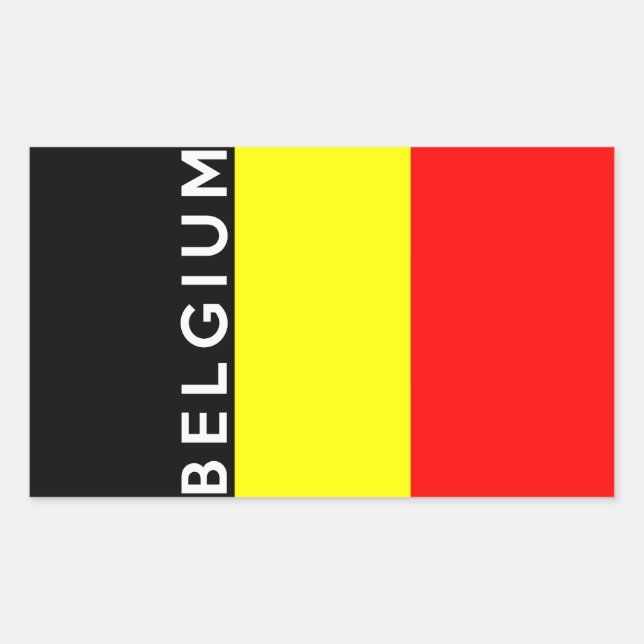 Name des belgischen Landes Rechteckiger Aufkleber (Vorderseite)