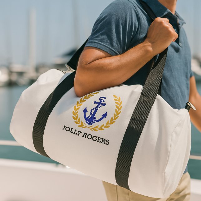 Name des benutzerdefinierten Ankerboots Duffle Bag (Custom Nautical Anchor Boat Name Duffle Bag)