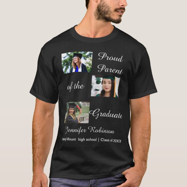Name des benutzerdefinierten Graduate-Fotos T-Shirt (Vorderseite)