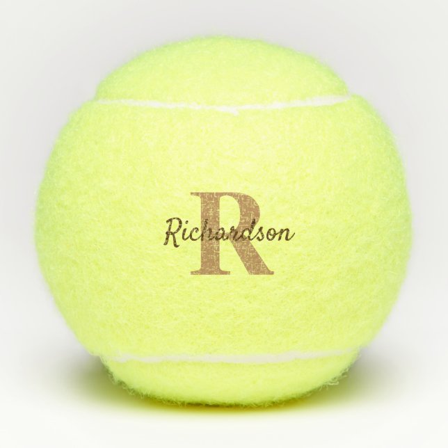 Name des benutzerdefinierten Monogramms Tennisbälle (Vorderseite)
