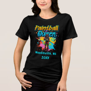Name des benutzerdefinierten Paintball Queen Airso Tri-Blend Shirt