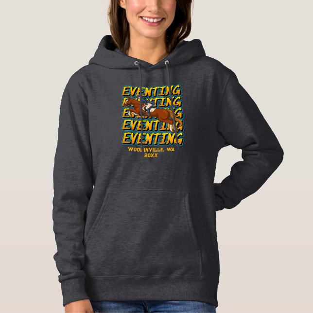 Name des benutzerdefinierten Pferdeereignisses ode Hoodie (Vorderseite)