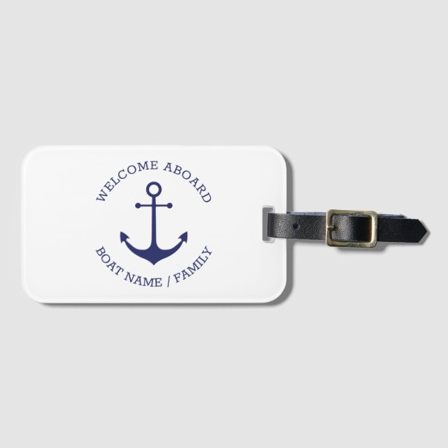 Name des benutzerdefinierten Schiffes Willkommen a Gepäckanhänger (Vorderseite (Horizontal))