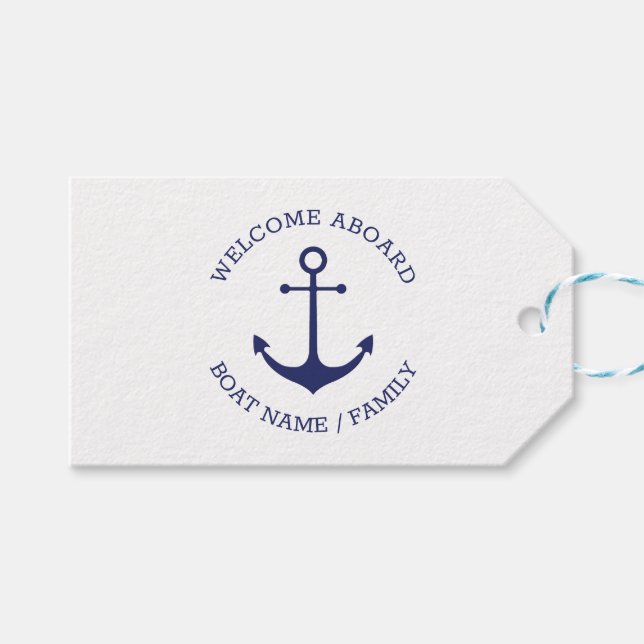 Name des benutzerdefinierten Schiffes Willkommen a Geschenkanhänger (Vorderseite (Horizontal))
