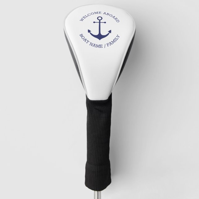 Name des benutzerdefinierten Schiffes Willkommen a Golf Headcover (Vorderseite)