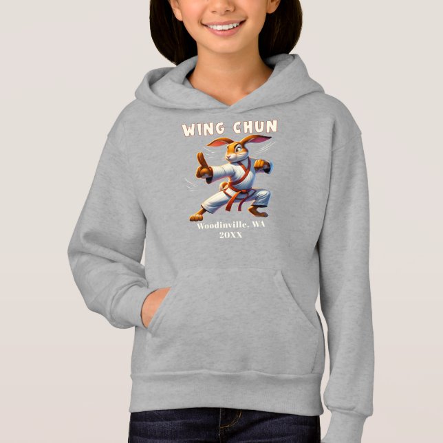 Name des benutzerdefinierten Wing-Chun-Orts für Ka Hoodie (Vorderseite)