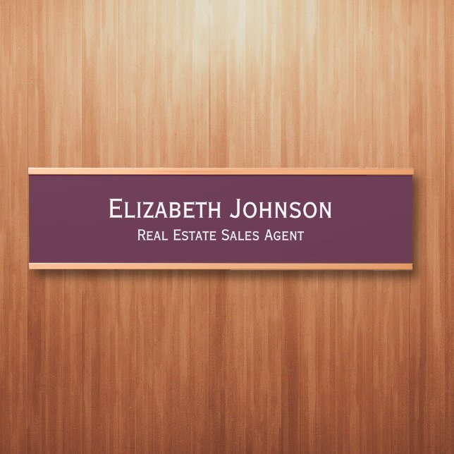 Name des beruflichen Geschäftsbüros Name Burgundy Türschild (Professional Business Office Name Title Burgundy Door Sign)