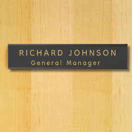 Name des beruflichen modernen Black Gold Office Türschild