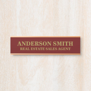 Name des beruflichen modernen Red Gold Office Türschild