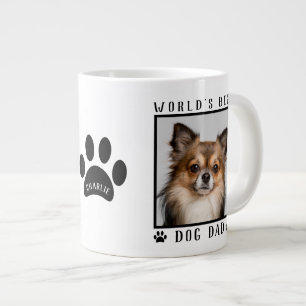 Name des besten Hundepapas der Welt Pfotenabdrücke Jumbo-Tasse