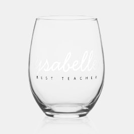 Name des besten Lehrers Weinglas Ohne Stiel