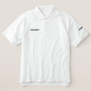 Name des bestickten Mannes Alasdair,