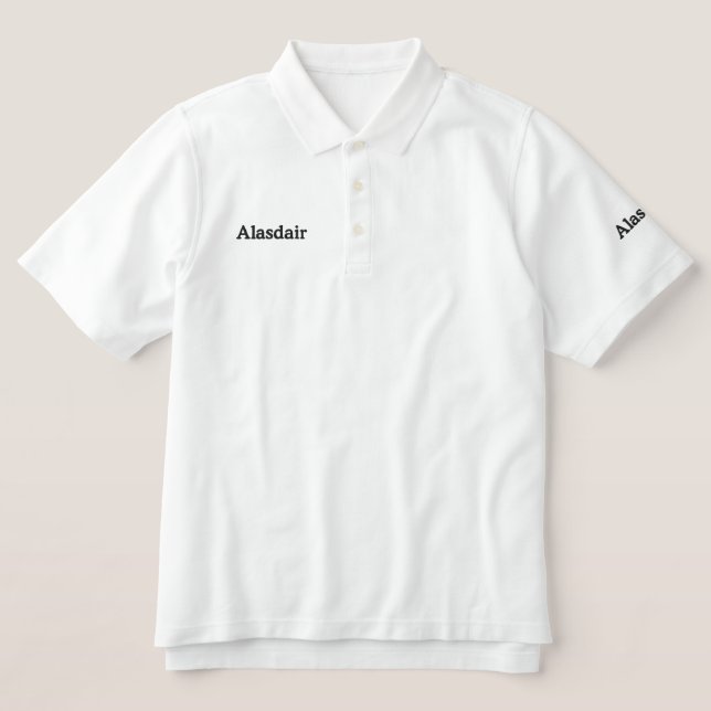 Name des bestickten Mannes Alasdair, (Design Vorderseite)