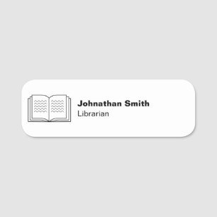 Name des Bibliothekars Titel und Buch Namensschild